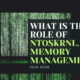 What is the role of ntoskrnl.exe in memory management?